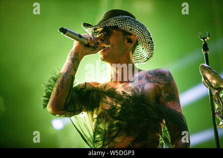 Grugliasco, Turin, Italien 27.Juli 2019 Achille Lauro live auf Gruvillage Festival 2019 © Roberto Finizio / alamy Stockfoto