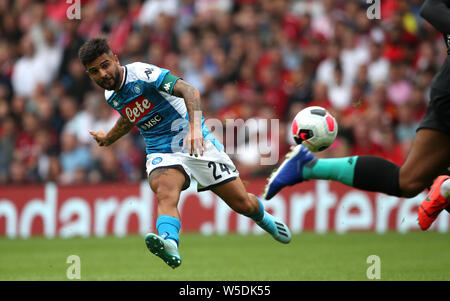 Napoli ist Lorenzo insigne Kerben erste Ziel seiner Seite des Spiels während der Vorsaison Freundschaftsspiel bei BT Murrayfield, Edinburgh. Stockfoto