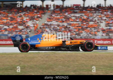 Firo: 27.07.2019, Motorsport, Formel 1, Saison 2019/2020, Grand Prix von Deutschland, Hockenheim Lando NORRIS, McLaren F1 Team | Verwendung weltweit Stockfoto