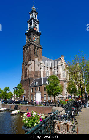 Westerkerk, eine Kirche im Zentrum von Amsterdam, Niederlande Stockfoto