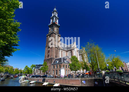 Westerkerk, eine Kirche im Zentrum von Amsterdam, Niederlande Stockfoto