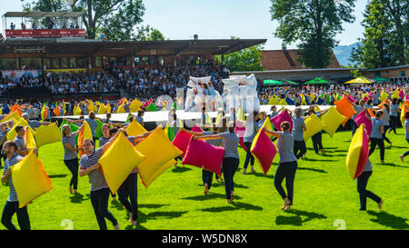 Eröffnungsfeier der World Gymnaestrada 2019 in Dornbirn, Österreich Birkenwiesestadion Stockfoto