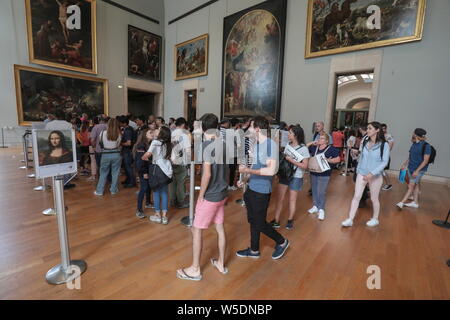 Die MONA LISA, DIE VORÜBERGEHEND IN DER GALERIE MEDICI Stockfoto