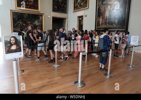 Die MONA LISA, DIE VORÜBERGEHEND IN DER GALERIE MEDICI Stockfoto