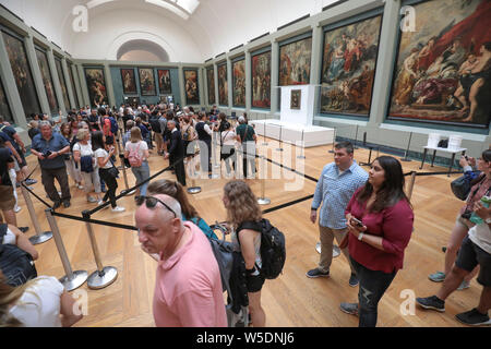 Die MONA LISA, DIE VORÜBERGEHEND IN DER GALERIE MEDICI Stockfoto