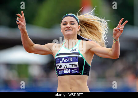 Den Haag, Niederlande. 28. Juli 2019. Den Haag, 28-07-2019, Niederländisch Leichtathletik WM, NK Atletiek abschließenden Tag, Haag Atletiek, Lisanne de Witte Sieger Frauen 400 m-Finale Credit: Pro Schüsse/Alamy leben Nachrichten Stockfoto