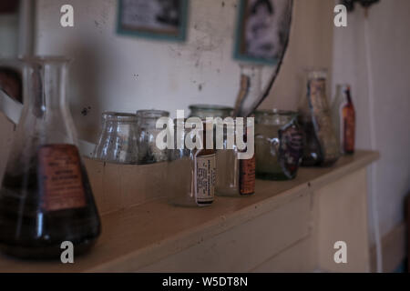 Popeye Village Malta - Juli 19., 2019. Interieur der Zimmer im Popeye Village in Malta. Auch Sweethaven Village bekannt. Es ist ein Film set Purpos Stockfoto