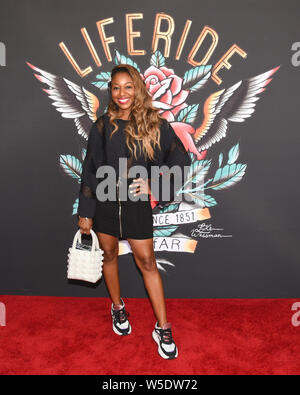Kinya Claiborne nimmt an den 10. Jahrestag von Kiehl's LifeRide für amfAR profitieren zu HIV/AIDS-Forschung in Century City am Westfield Century City in Century City am 27. Juli 2019. Stockfoto