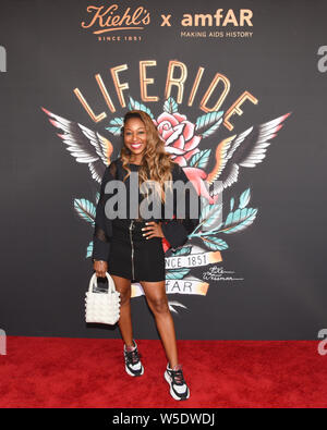 Kinya Claiborne nimmt an den 10. Jahrestag von Kiehl's LifeRide für amfAR profitieren zu HIV/AIDS-Forschung in Century City am Westfield Century City in Century City am 27. Juli 2019. Stockfoto