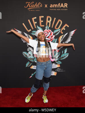 Alexus Ajiona nimmt an den 10. Jahrestag von Kiehl's LifeRide für amfAR profitieren zu HIV/AIDS-Forschung in Century City am Westfield Century City in Century City am 27. Juli 2019. Stockfoto