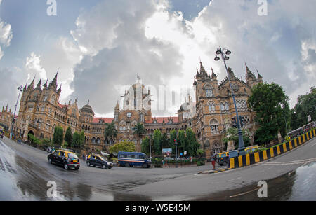 Das Bild der Chhatrapati Shivaji Terminus Gebäude, in Mumbai, Indien Stockfoto