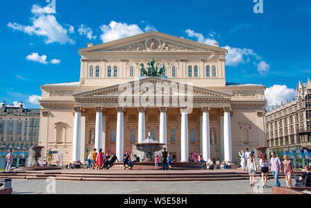 Russland, Moskau - Jul 27 2019 - Bolschoi Theater Stockfoto