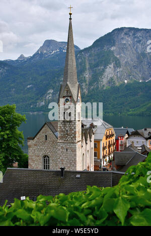 Evangelische Kirche, Hallstatt, Österreich, Europa Stockfoto