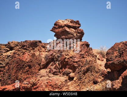 Meditation Höhlen von chamar Khiid Klosters in der Wüste Gobi in der Nähe von Sainshand. Mongolei Stockfoto