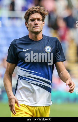 28. Juli 2019, Madejski Stadium, London, England; vor Saisonbeginn Freundlich, Lesen vs Chelsea; Marcos Alonso von Chelsea Credit: Matt O'Connor/News Bilder, Englische Fußball-Liga Bilder unterliegen DataCo Lizenz Stockfoto