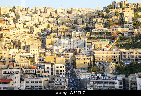 Blick auf die Hügel der Stadt Amman, Jordanien. Stockfoto