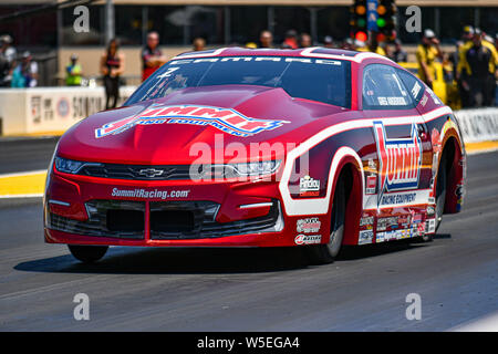 Sonoma, Kalifornien, USA. 28. Juli 2019. Greg Anderson gewann das Pro-stock Klasse in der NHRA Sonoma Staatsangehörigen an der Sonoma Raceway in Sonoma, Kalifornien. Chris Brown/CSM/Alamy leben Nachrichten Stockfoto