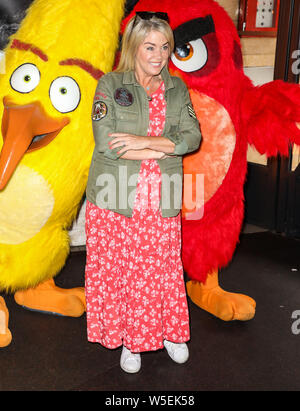 London, Großbritannien. 28. Juli 2019. Lucy Alexander besucht eine Galavorstellung von Angry Birds 2 bei VUE West End in London. Credit: SOPA Images Limited/Alamy leben Nachrichten Stockfoto