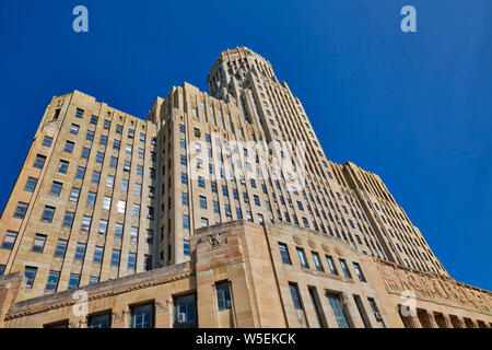 Buffalo, USA-20 Juli, 2019: Buffalo Rathaus, den 378 m hohen Gebäude ist der Sitz der Stadtverwaltung, einem der größten und höchsten municip Stockfoto