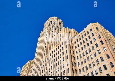 Buffalo, USA-20 Juli, 2019: Buffalo Rathaus, den 378 m hohen Gebäude ist der Sitz der Stadtverwaltung, einem der größten und höchsten municip Stockfoto