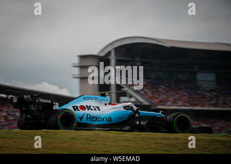 Hockenheim, Deutschland. 28. Juli 2019. ROKiT Williams Racing polnischen Fahrer Robert Kubica konkurriert während der Deutschen F1 Grand Prix Rennen. Credit: SOPA Images Limited/Alamy leben Nachrichten Stockfoto