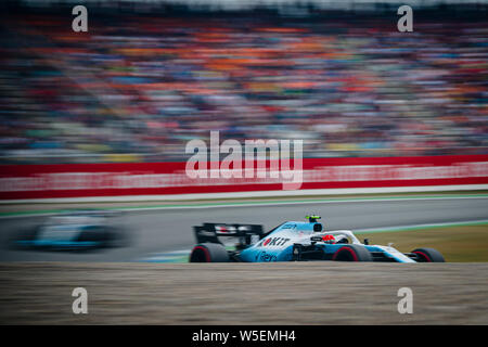 Hockenheim, Deutschland. 28. Juli 2019. ROKiT Williams Racing polnischen Fahrer Robert Kubica konkurriert während der Deutschen F1 Grand Prix Rennen. Credit: SOPA Images Limited/Alamy leben Nachrichten Stockfoto