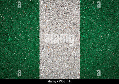 Nationalflagge von Nigeria auf einem Stein Hintergrund. Das Konzept der nationalen Stolz und Symbol des Landes. Stockfoto