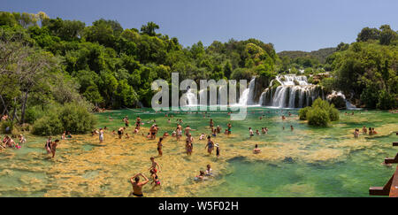 Skradinski Buk Wasserfall, Nationalpark Krka, Kroatien Stockfoto