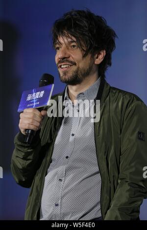 Spanische Drehbuchautor und Regisseur Oriol Paulo besucht die Premiere für neuen Film 'Mirage' in Peking, China, 24. März 2019. Stockfoto