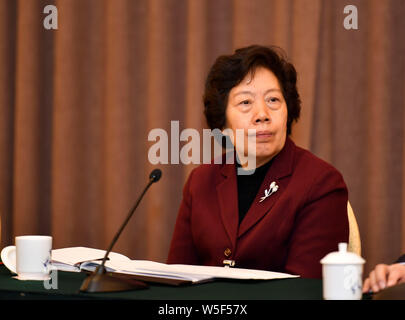 Hu Zejun, der Auditor-General des National Audit Office, besucht eine Plenarsitzung der Provinz Jiangxi während der zweiten Sitzung des 13 NPC (N Stockfoto