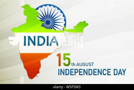 Banner oder Flyer Design für 15. August Happy Independence Day Feier. Stock Vektor