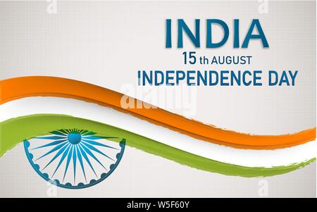 Banner oder Flyer Design für 15. August Happy Independence Day Feier. Stock Vektor