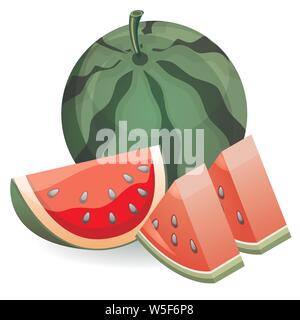 Wassermelone Obst bestand die Abbildung als EPS 10-Datei Stock Vektor