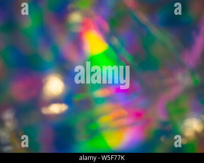 Abstrakte lebendige Tapete holografischer lens flare Neonröhre mit Spektrum psychedelischer gesättigten Neon Farben und glänzend leuchtenden Reflexen; Reflecti Stockfoto