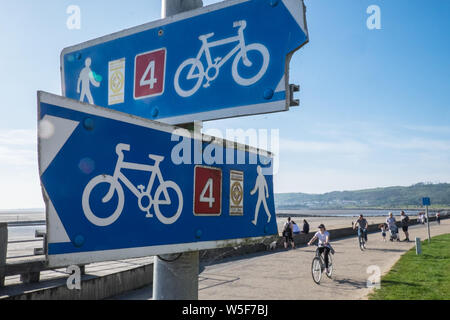 Fahrrad, Radfahren, Millennium, Küsten, Pfad, Llanelli, Carmarthenshire, West, Wales, Welsh, UK, GB, Großbritannien, Britische, Stockfoto