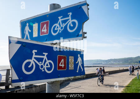 Fahrrad, Radfahren, Millennium, Küsten, Pfad, Llanelli, Carmarthenshire, West, Wales, Welsh, UK, GB, Großbritannien, Britische, Stockfoto