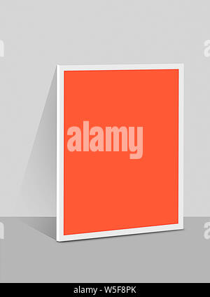 3D-Bilderrahmen für Bilder einfügen oder Briefe gegen graue Wände, Satz von Farben für pfiffige Designer. Stockfoto