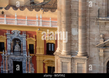 Bischöflicher Palast an der Plaza del Obispo - einer der wichtigsten spätbarocke Architektur in Malaga, Spanien Stockfoto