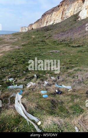 Wurf gestreut über Newhaven, East Sussex. Stockfoto