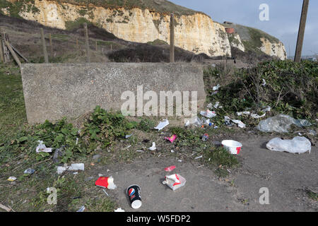 Wurf gestreut über Newhaven, East Sussex. Stockfoto