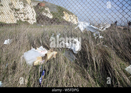 Wurf gestreut über Newhaven, East Sussex. Stockfoto