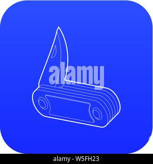 Taschenmesser Symbol blau Vektor Stock Vektor