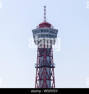 Detailansicht auf lattice Hafen in Hakata Turm in Hakata, Fukuoka, Japan, Asien. Stockfoto