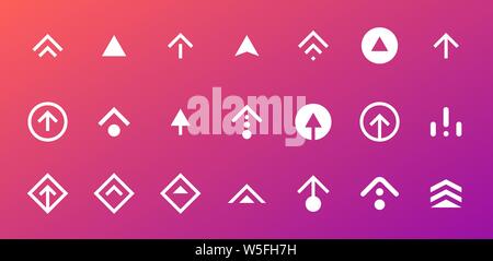 Symbol „nach oben wischen“. Anwendung und soziale Netzwerk Scroll Pfeil Piktogramm für Geschichten Design Blogger App. Vektor flach modernen Gradienten Geschichte ui Element Illustration Stock Vektor