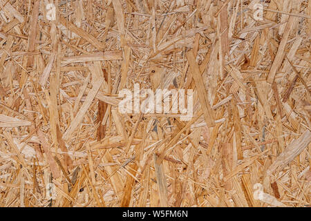 Close Up gedrückt Holzplatte Hintergrund, nahtlose Textur von OSB-Holz-Image Stockfoto