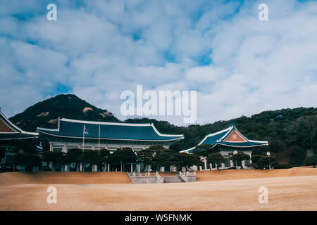 Innenansicht der Seokguram Grotte und Bulguksa Tempel, einer der UNESCO-Welterbestätten, in Gyeongju, Südkorea, 10. Februar 2019. Stockfoto