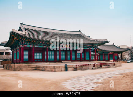 Innenansicht der Seokguram Grotte und Bulguksa Tempel, einer der UNESCO-Welterbestätten, in Gyeongju, Südkorea, 10. Februar 2019. Stockfoto