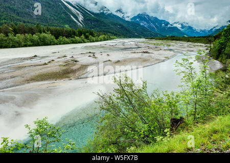 Österreich, Tirol, Lechtal, Naturpark Tiroler Lech Lech Stockfoto