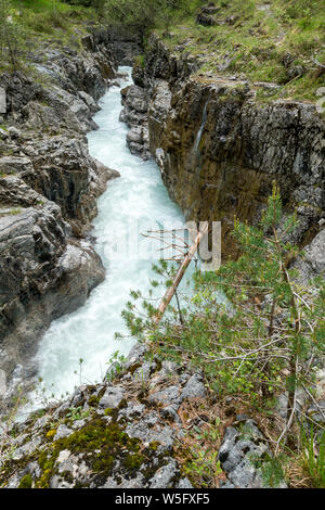 Österreich, Tirol, Lechtal, Naturpark Tiroler Lech, Schwarzwasserbach Schlucht Stockfoto