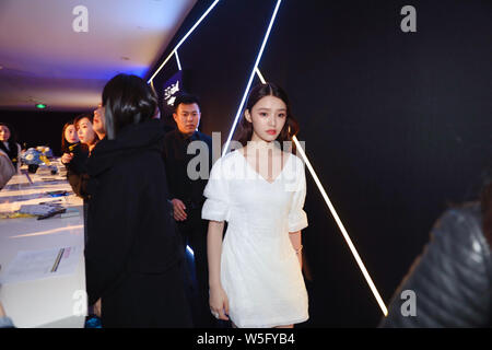 Chinesische Schauspielerin Jelly Lin oder Lin Yun besucht eine Werbeveranstaltung in Shanghai, China, 15. März 2019. Stockfoto